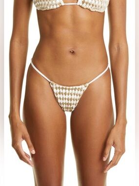 ISA Boulder Woven Bikini Bottoms Textured High Cut Size M